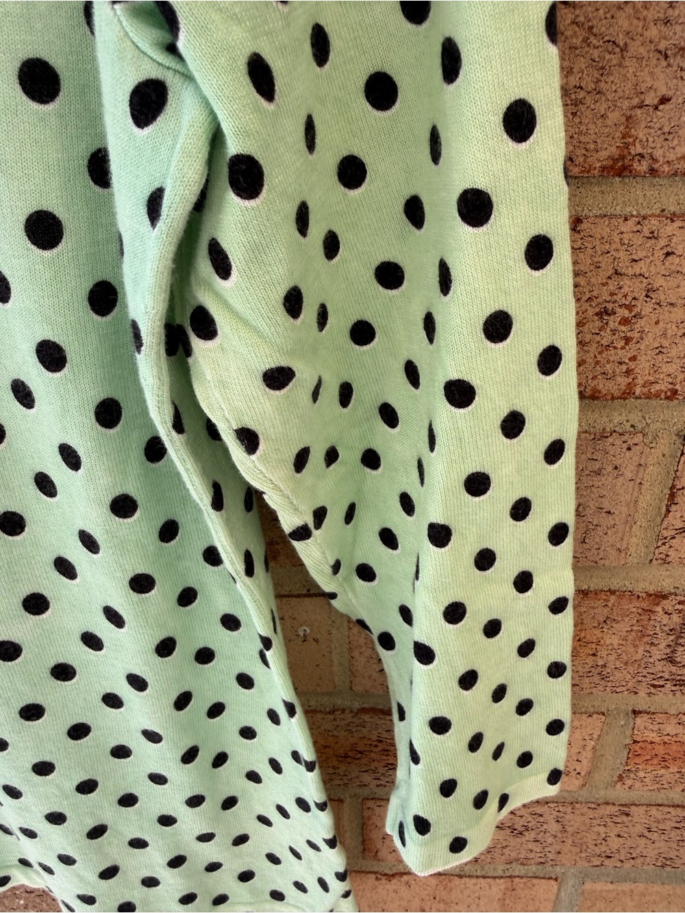 Talbots Mint Green and Black Polka Dot Tee - Picture 2 of 5